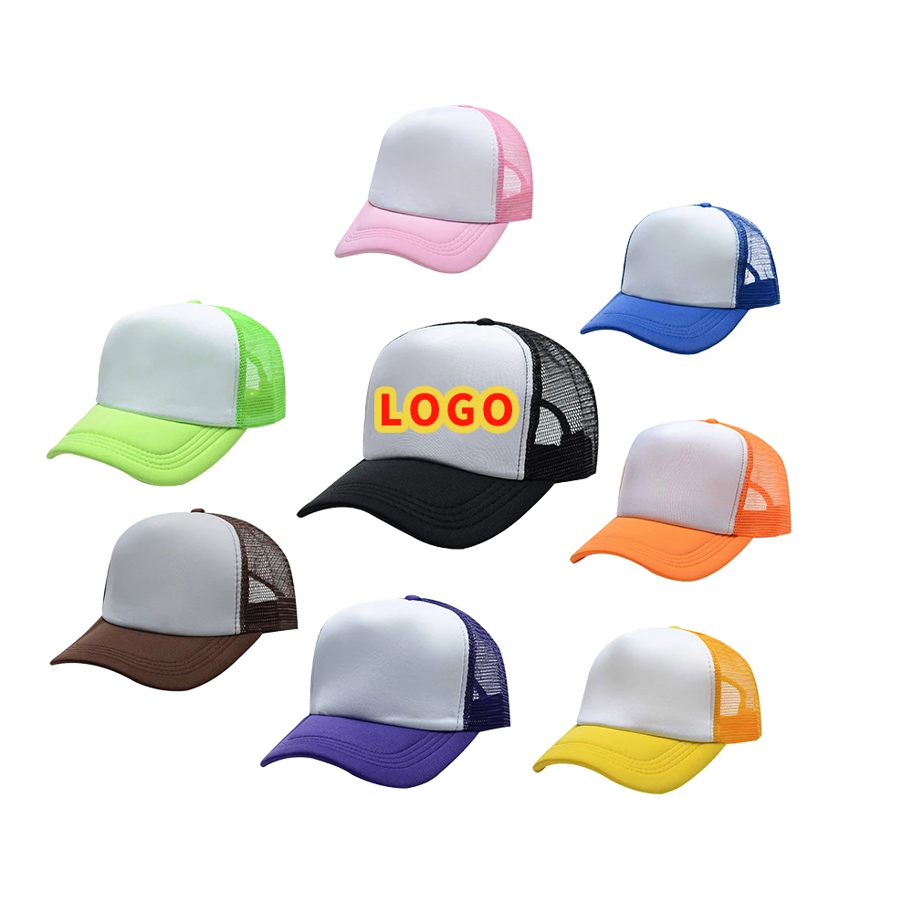 trucker hats custom Hot Sell blank Trucker Hat  Gorras Plain Mesh foam    Baseball 6 Panel Custom Blank Trucker Hats
