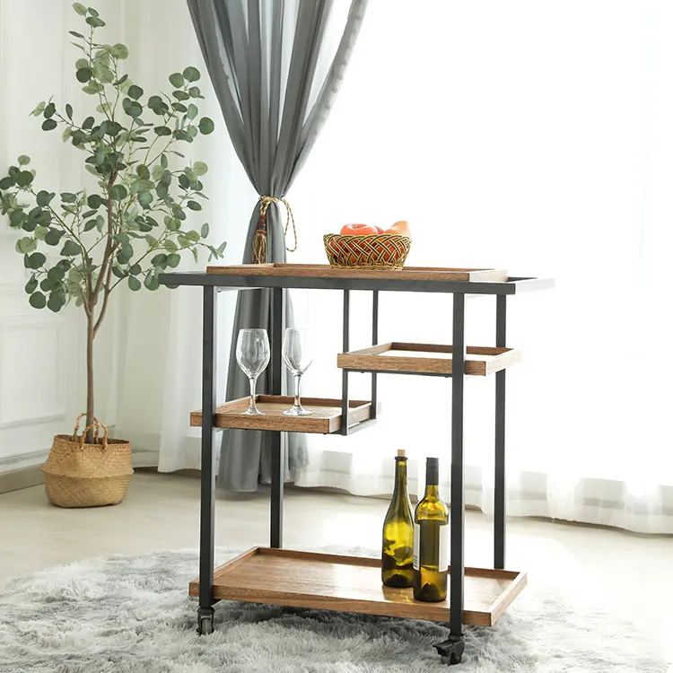 Простая конструкция домашней мебели, подвижные металлические бытовые тележки