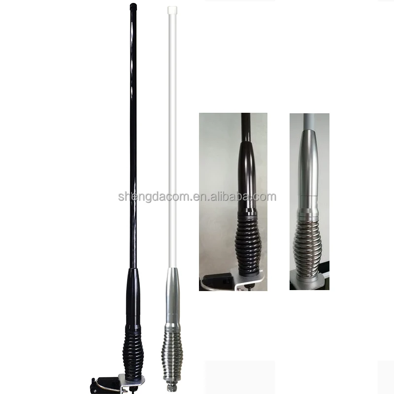 VHF UHF dual band mobile antenna Omni heavy duty spring barrel car antenna white and black 6.5 dBi ham radio antenna