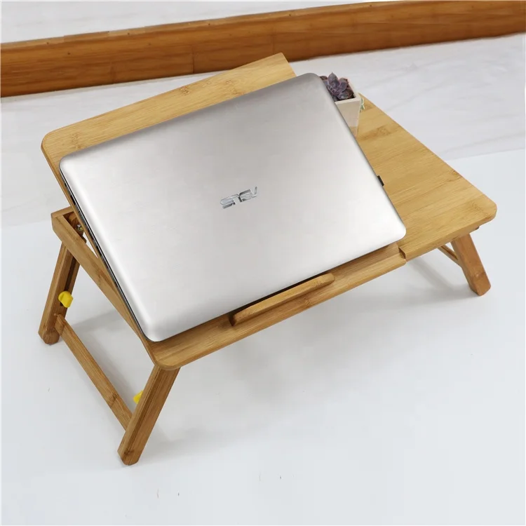 Factory price eco friendly laptop study bed desk adjustable bamboo folding laptop table