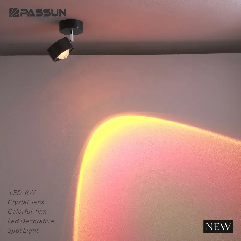 Colorful indoor hotel decor ceiling light led sunset surface down light with 5 years warranty