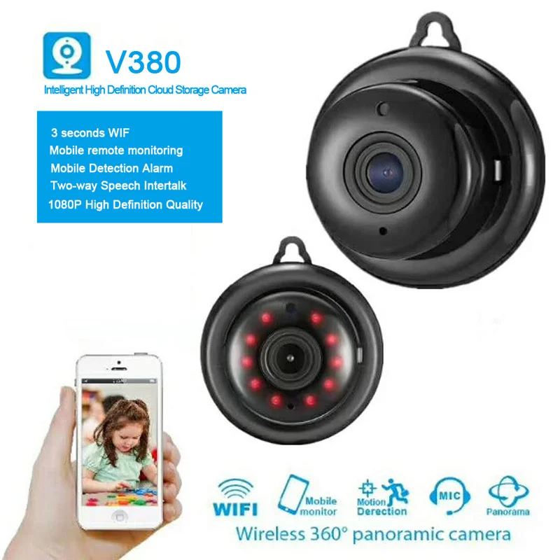 
real-time screen monitoring double encrypted video account 2 million high-definition lens mini size ip camera 