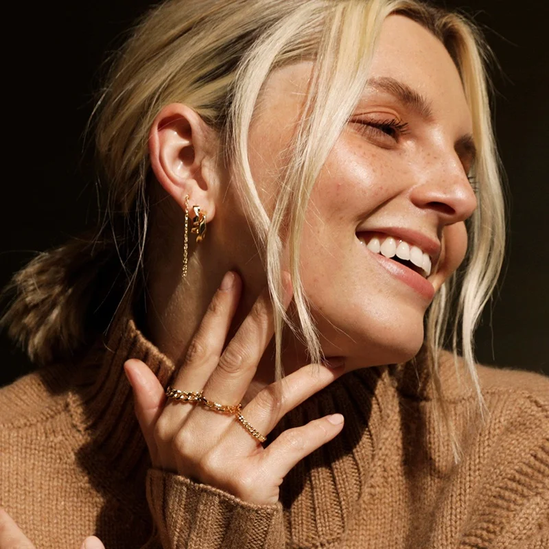 Milskye handmade 925 sterling silver Irregular flow twisted weave studs hoop earrings