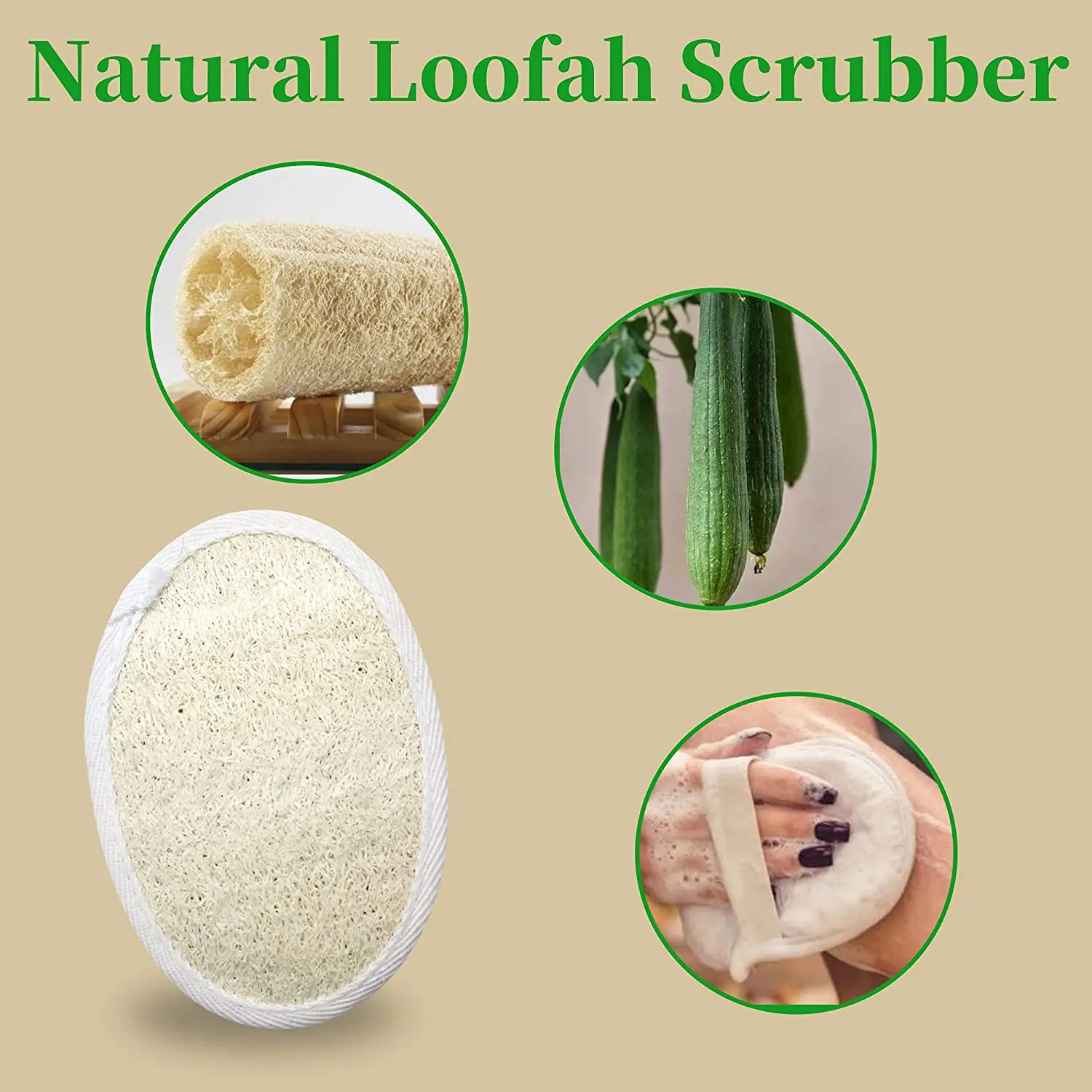 Loofah Exfoliate Body Scrubber Natural Bath Pads Double Sided Scrubbing for Men Women Shower Exfoliation