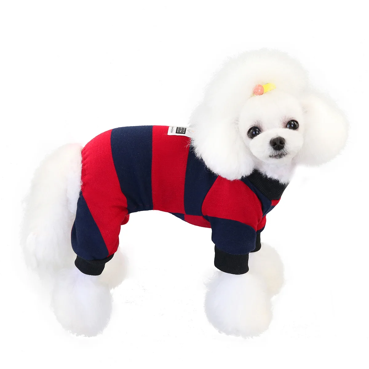 Dog clothes Fall new stripe home wear fleeced four-legged clothes for wholesale