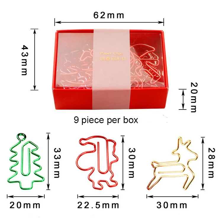 Заводские Рождественские декоративные зажимы для бумаги разных цветов креативные милые забавные зажимы для книг