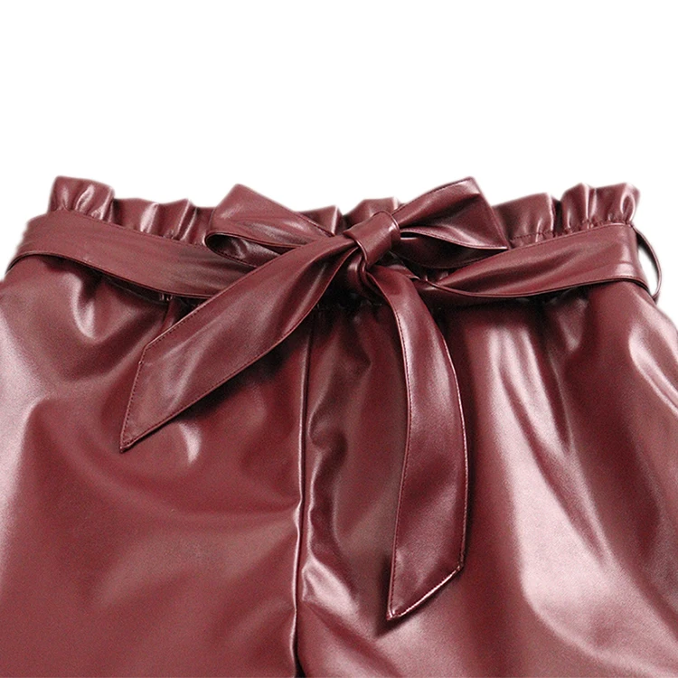 Miranda popularity summer custom women clothing vinyl hot short ladies casual leather shorts for women