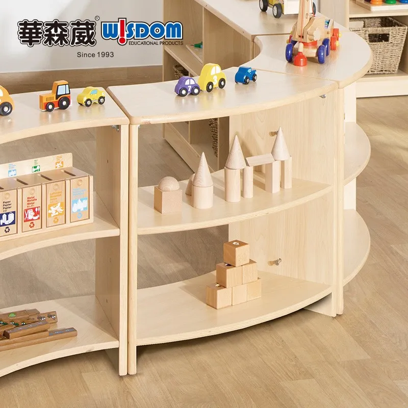 Wisdom Universal System Building Block Cabinet (Low Edition) Montessori-Inspired Wooden Storage Cabinet - Kindergarten Essential