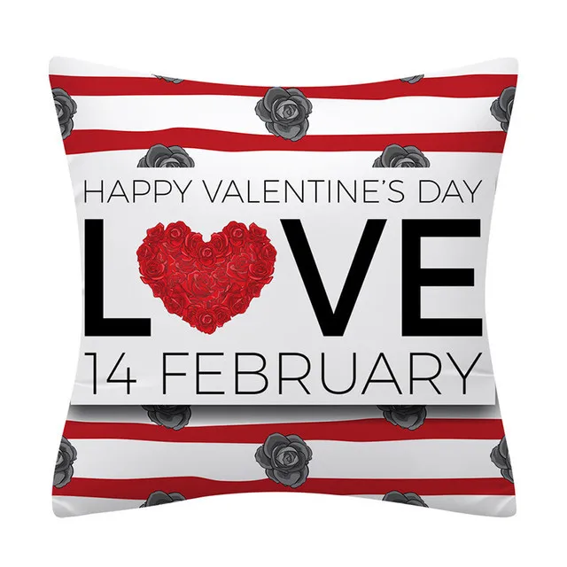 Hot Sell Red Heart Pillow Case 45*45cm Valentines Day Pillow Covers Polyester Peach Skin Customised Cushion Cover