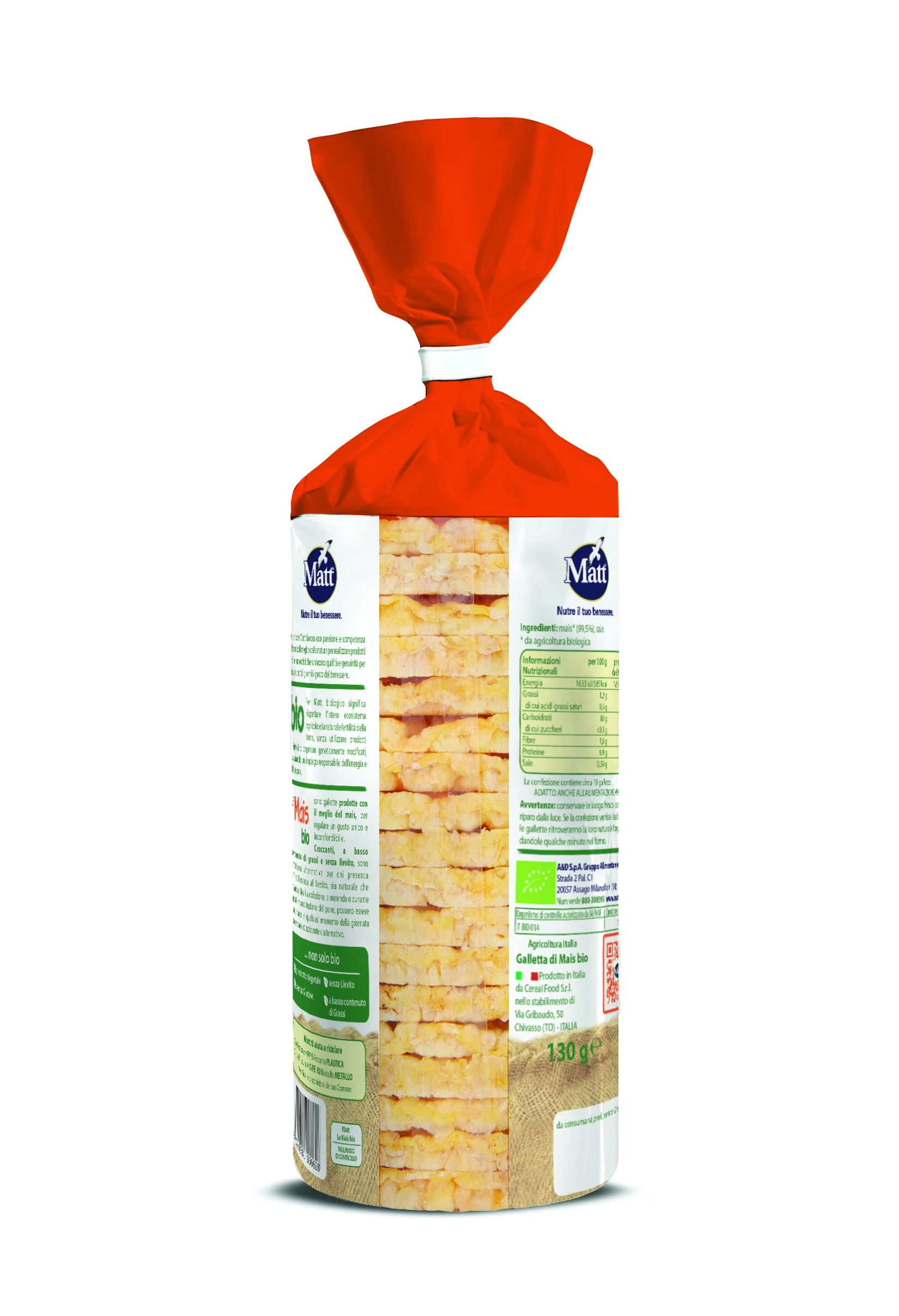 Italian Premium Matt Organic Corn Cakes Low-Fat Yeast-Free Low In Fat Vegan Tasty Snacks Healthy Food For Wholesale Export