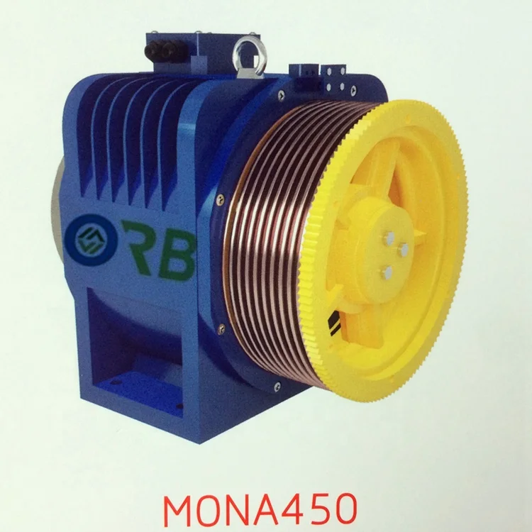 Gearless Elevator Traction Machine PM Motor for Large Capacity Passenger Elevators MONA400 MONA450