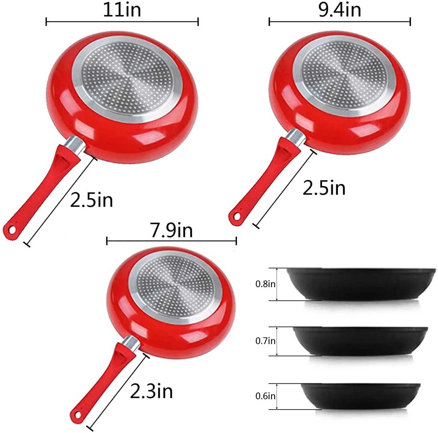 5 Pcs Pots and Pans Sets, Nonstick Cookware Set, Induction Pan Set