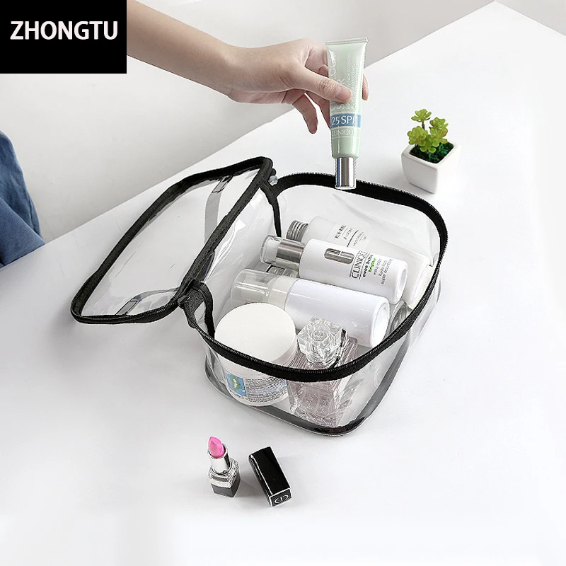 High quality Transparent Makeup Organizers Travel Bag Clear cosmetic bag pvc