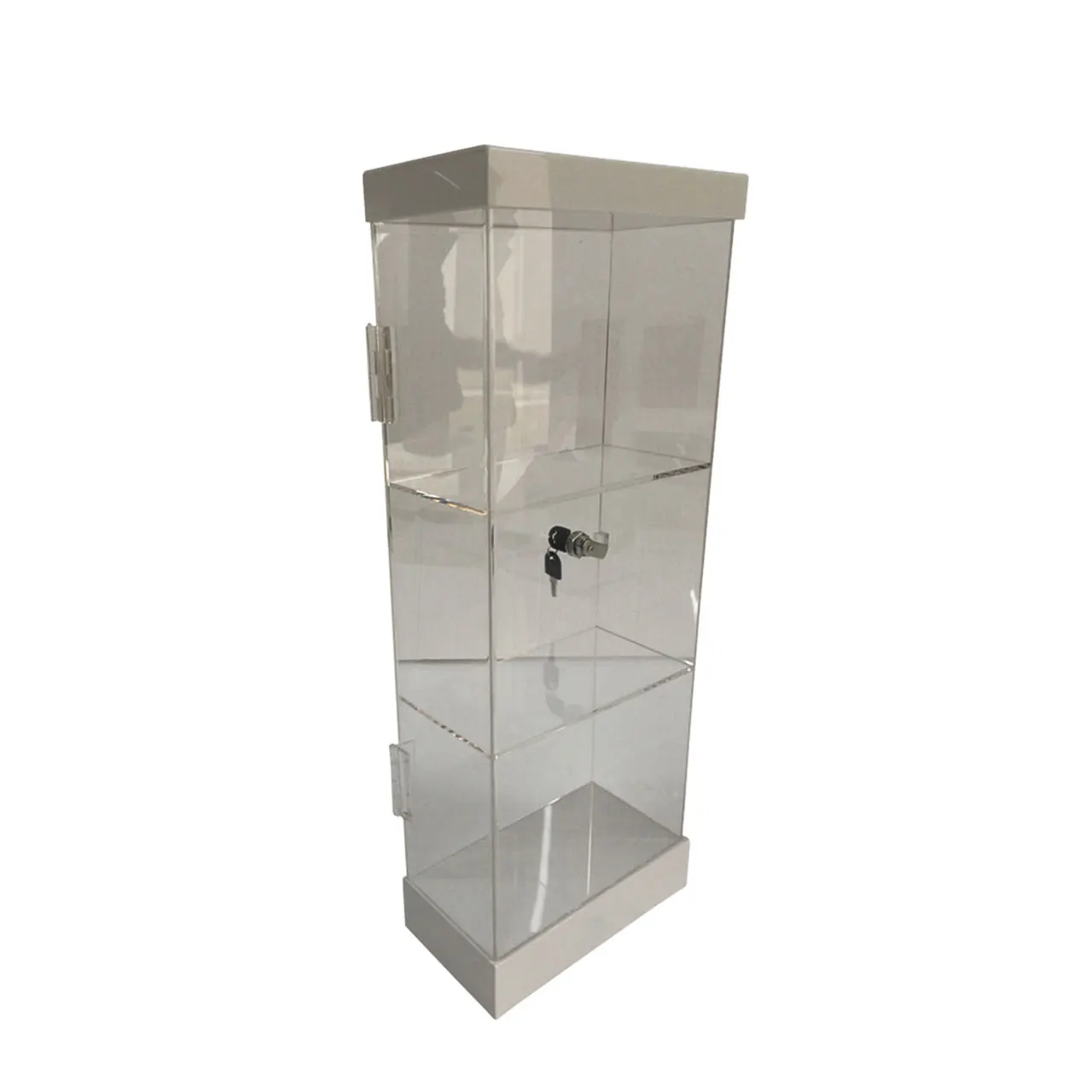 Modern Wine Bottles Display Holder and 3 Tier Counter Top Acrylic Free Standing Tabletop Display Wine Display Cabinet