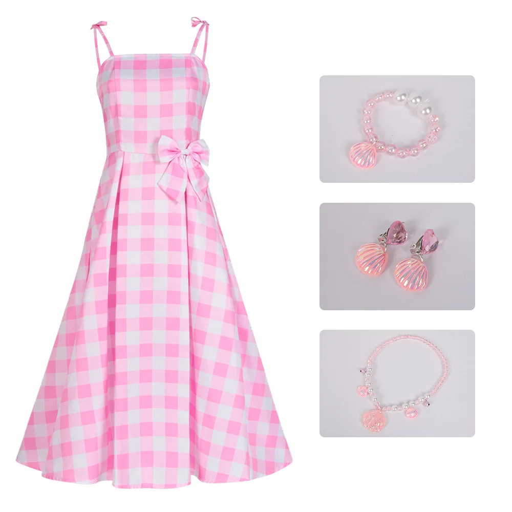 2023 Movie Costume Girls Boys Women Men Adult Kids Ken Ryan Gosling Cosplay Pink Dress Halloween