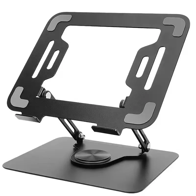 Great Roc Metal Laptop Mount Folding Notebook Stand Riser with 360 Rotation Base Laptop Stand Riser fit for 17 inch