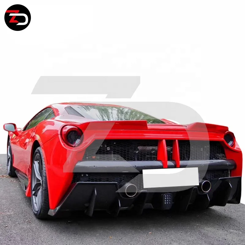 Factory Price MIS Style Front Bumper Side Skirts Carbon Rear Diffuser Wing For Ferrari 488 Spider GTB Body Kit Engine Hood