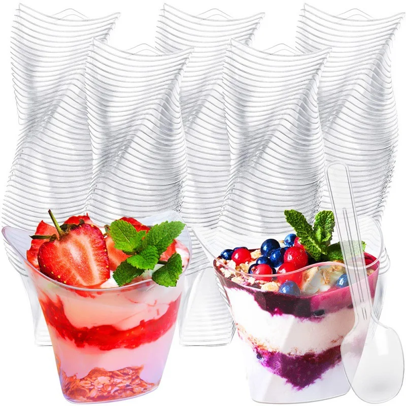 130ml 4.5OZ Recyclable Foods Grade Disposable PS Cups Clear Dessert Yogurt Jelly Pudding Ice Cream Mousse Plastic cup
