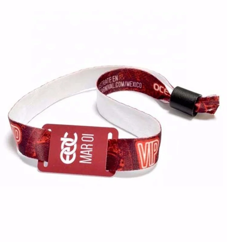 Adjustable woven band with rfid small card events activities smart wrist band