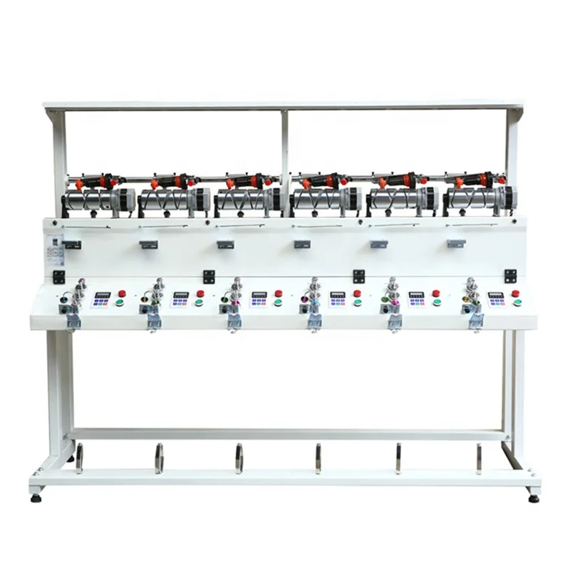 6 spindles yarn rewinder machine 6 heads thread rewinding yarn winding machine