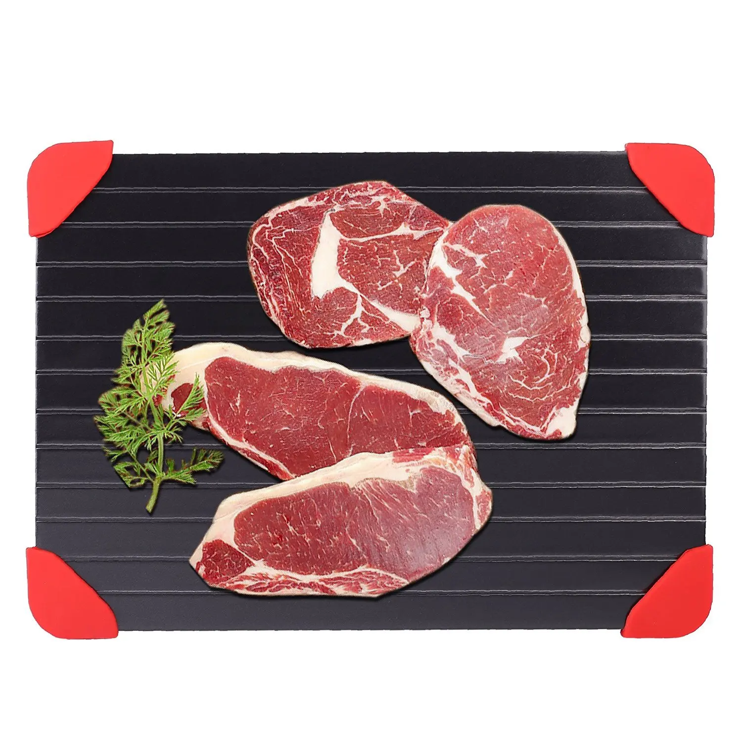 Popular Fast Defrosting Tray Aluminum Thawing Tray with Silicone Meat Rapid Defrosting Tray