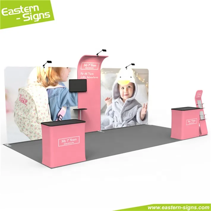 Modern aluminum trade show display quick set up free standing 3x6 exhibition booth and stall