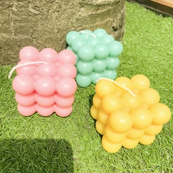 wedding decor luxury colored handmade bubble custom soy wax candle cube