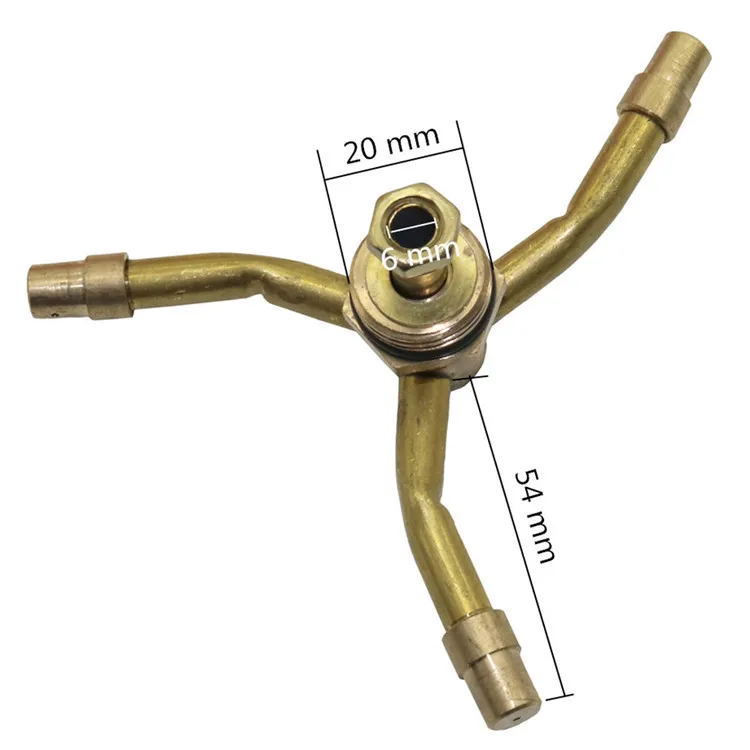 1/2 Inch Brass 3 Arm Rotating Sprinkler Automatic Farm Garden Lawn Irrigation Sprinkler