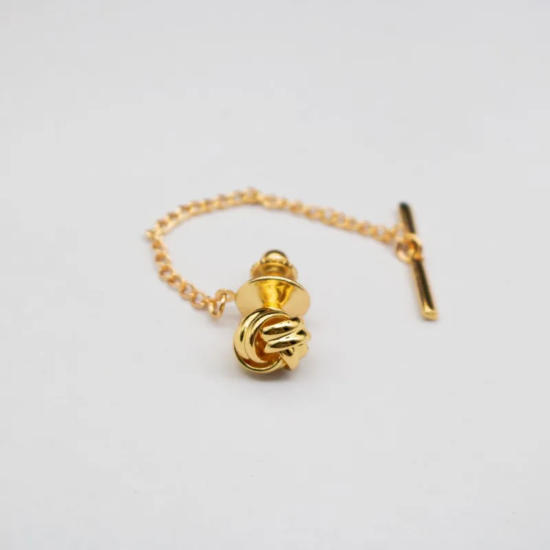Gold Silver Tie Tack for Men with Chain Gold Silver Tie Clip Party Accessories