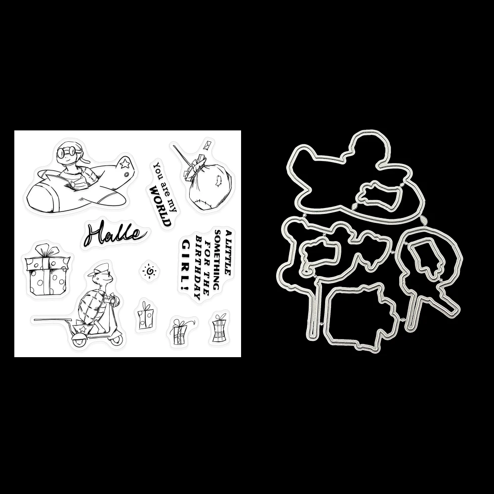 Customized Clear Space Astronaut Tortoise Gift Silicone Self Inking Transparent Stamps For Greeting Cards