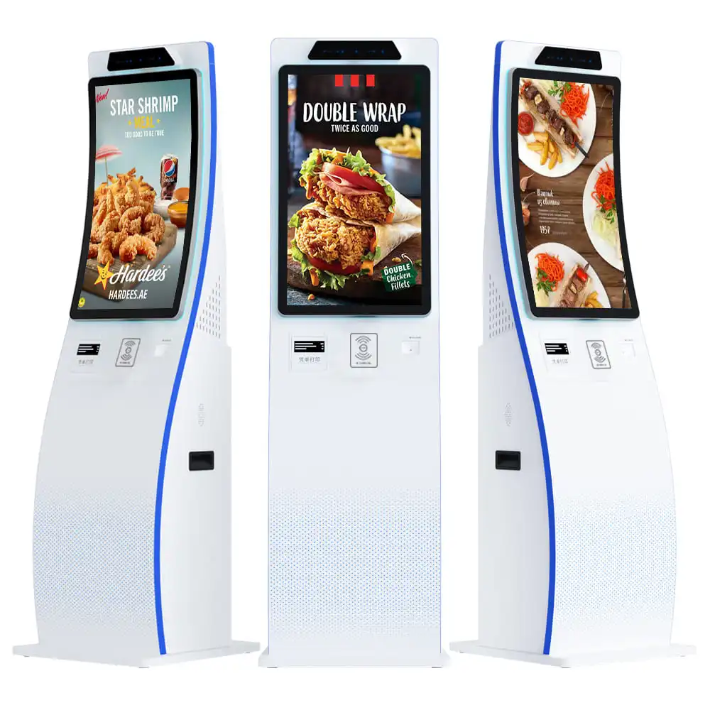 Payment Kiosks 32 Inch Curved Touch Screen Billing Machines Self Service Ordering Supermarket Self -Service Cash Register