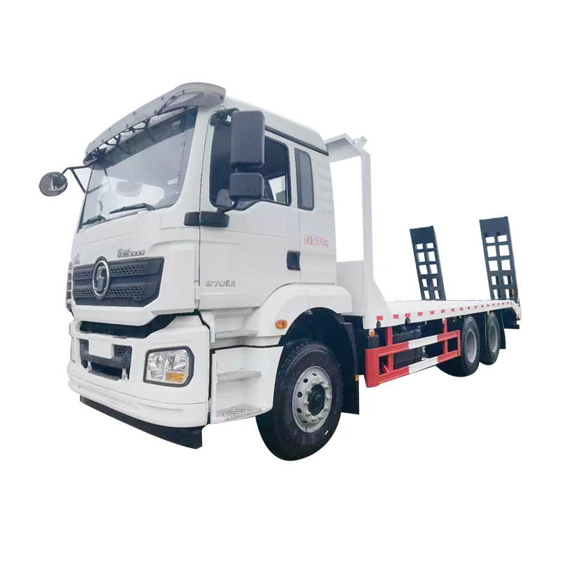 Shacman 6x4 tow large load 15ton 20ton excavator flat bed truck