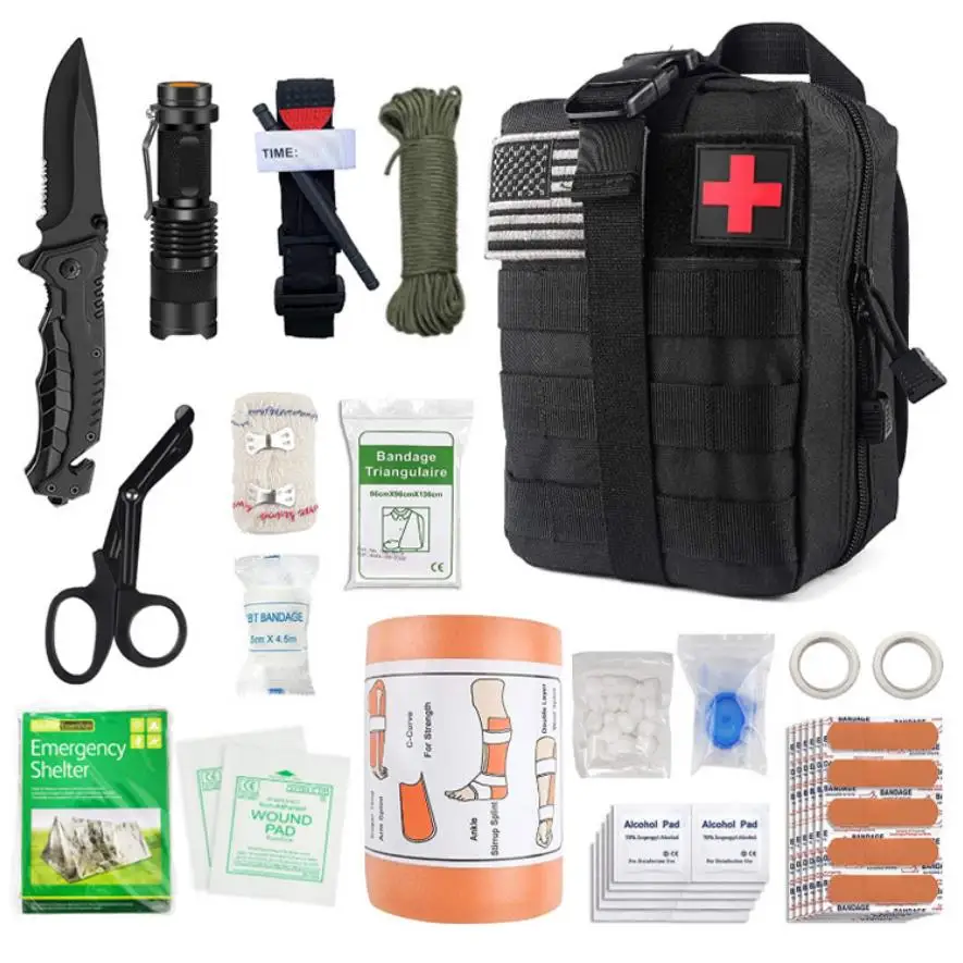 GZASIKE Emergency Survival Kit Camping Travel Multifunction First Aid SOS EDC Emergency Supplies Tactical for Hunting Tool