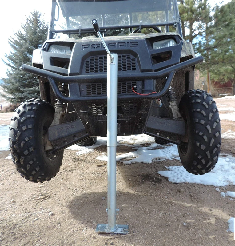 2,000 lb Clear zinc plated round tube ATV/UTV Jack
