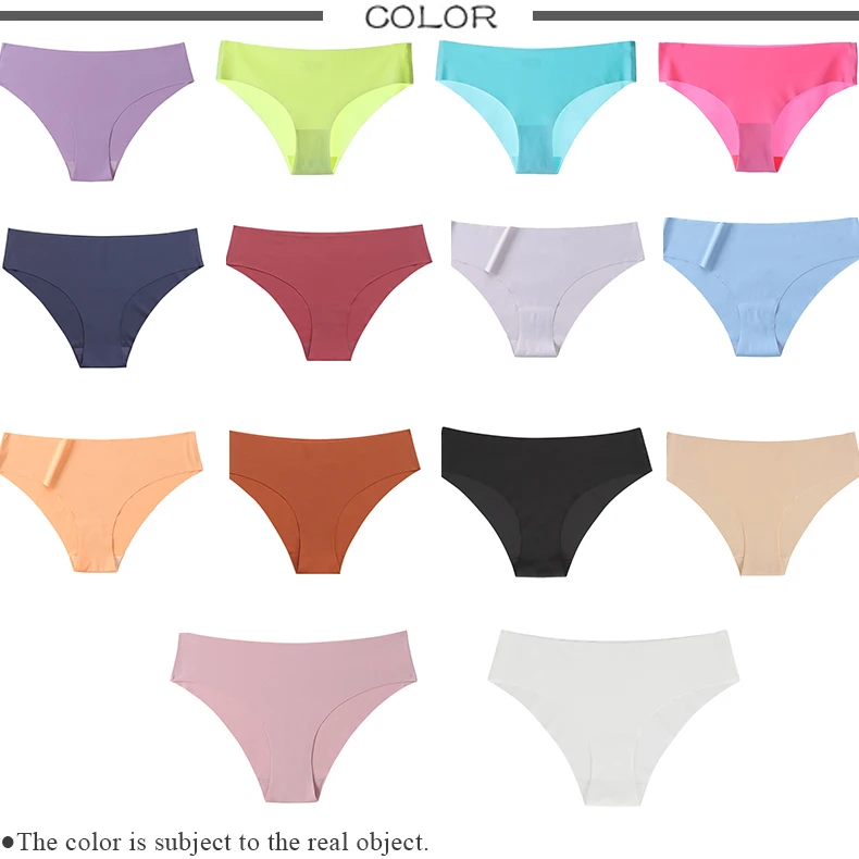 Factory Sale Custom Women Panties Thong Underwear Girl Breathable Quick Dry Seamless Ice Silk Brief Sexy  Lingerie