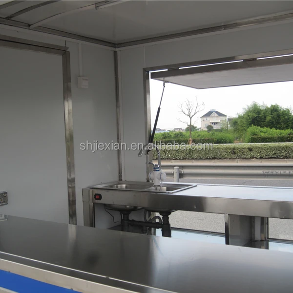 JX-FS250 Factory Price Box Square Food Trailer /Van Fast Food shaved ice truck for sale