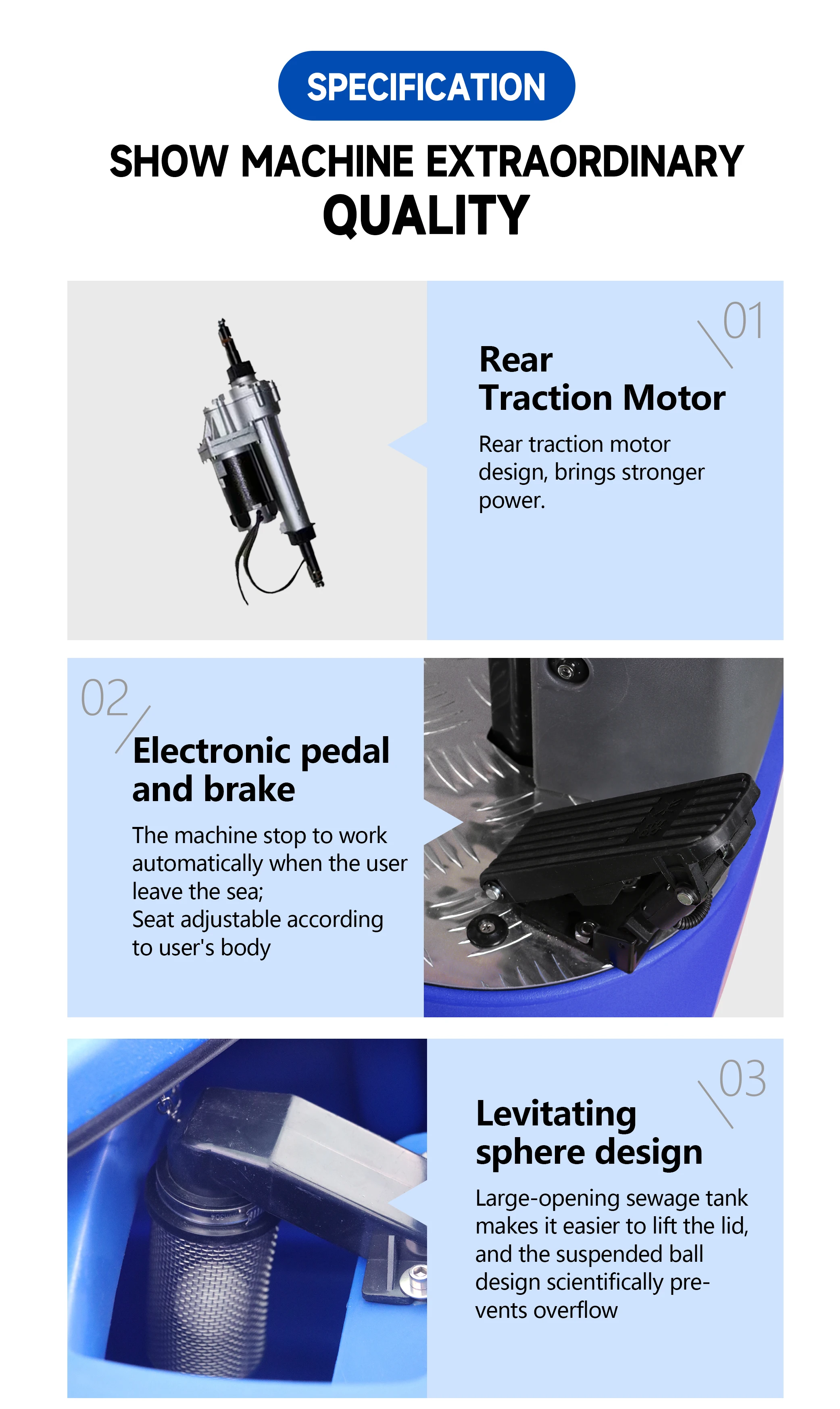 automatic Warehouse 550W Traction Motor Power Ride On Battery Floor Scrubber Machine For Sale