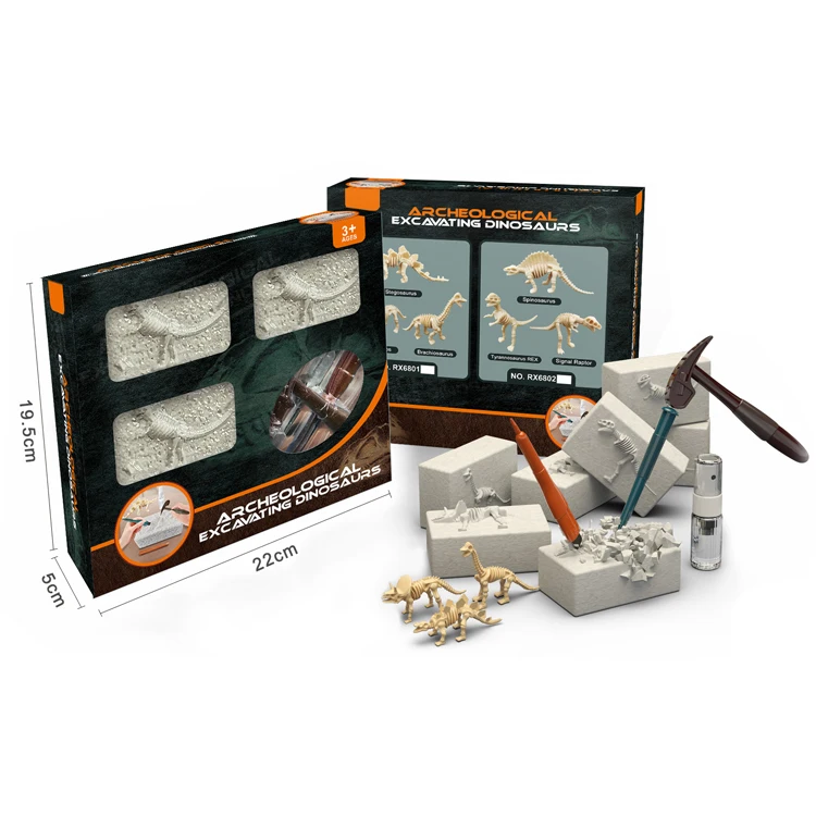 DIY Dinosaur Fossils Dig Kit Simulation Mini Dinosaur Toys DIY Educational Assembly Dinosaur Fossil Toy