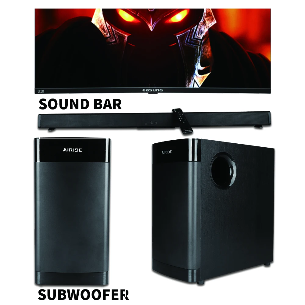 2.1 Sound Bar Home Soundbar Subwoofer For TV  with BT/USB/SD/FM/LED Display/Remote Control