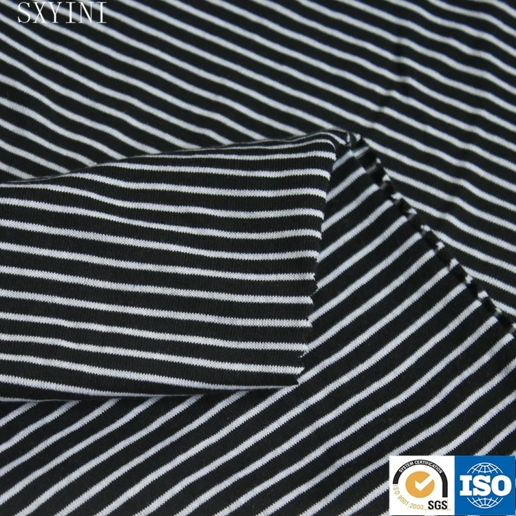 fashion high quality yarn dyed stripe single jersey fabric