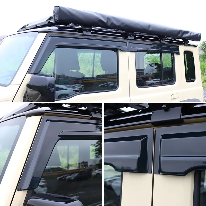 TELLIKA jimny accessories black Rain Guard Weather Shield Car Side Window Visor For Suzuki jimny 2023 2024 5 door