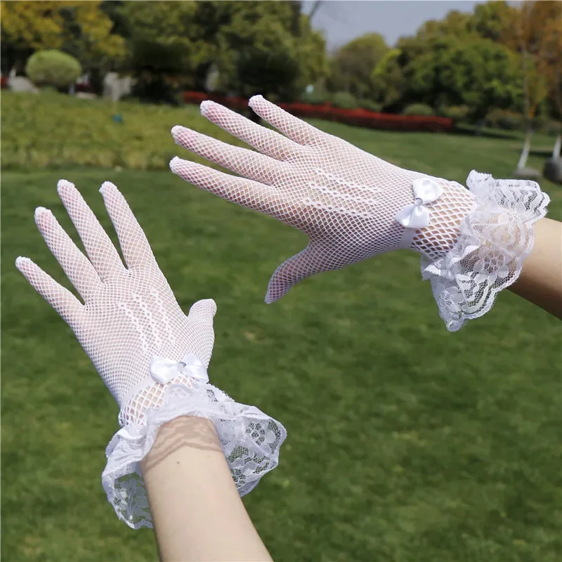 Custom Summer Women Wedding Sexy Silk Lace Cheap Low Moq Thin Gloves Driving Sun Against Ladies Mittens For Woman