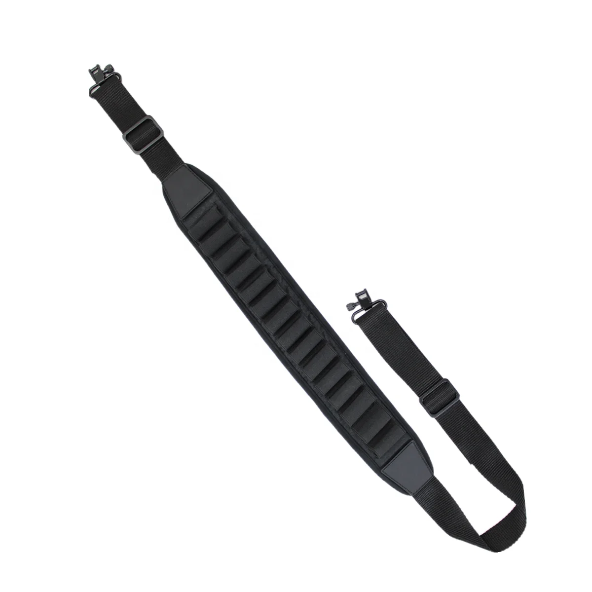 
Customized 2 Point Gun Sling Swivel Strap 15 Ammo Shell Holder With Metal Swivel Shotgun Padded Rifle Sling 