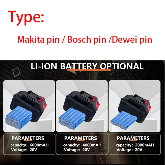 Lithium Cordless Ratchet Wrenches Professional Rechargeable cordless 20v Battery Power Tool Impact Wrench