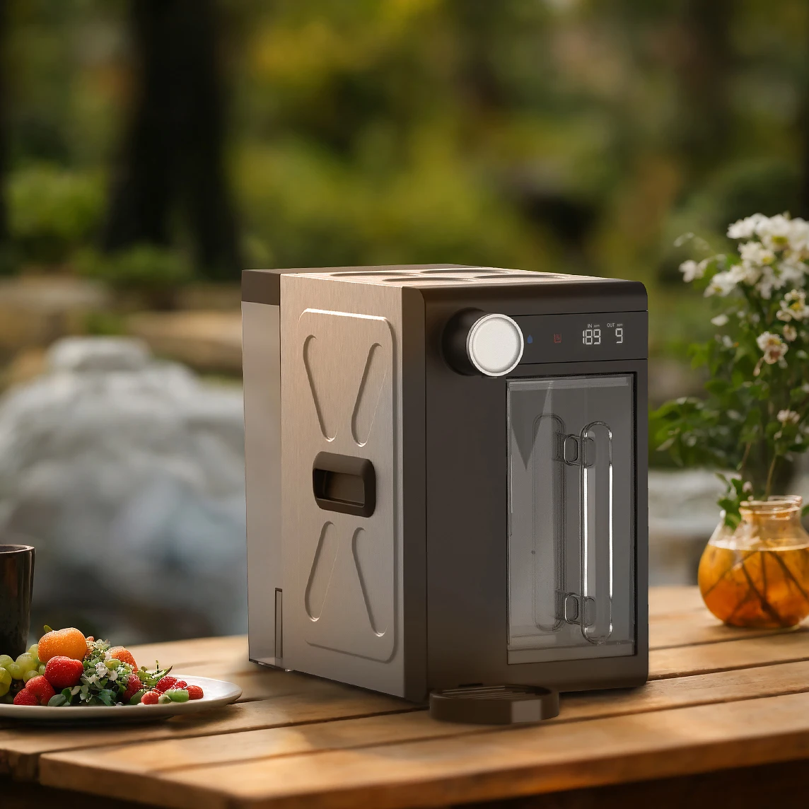 Outdoor Patent Design Countertop Instant Hot Water Dispenser Filter Commercial Reverse Osmosis 4 Stages Water Purifier Machine