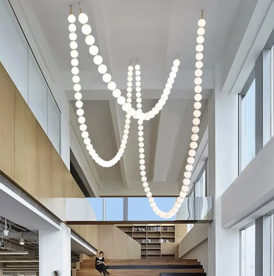 Ceiling Lights Hanging Lamp Lighting Led Decorative Pendant Light Chandelier for Stairs French Chain Style Modern Living Room 20