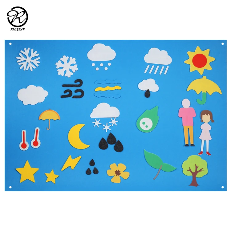 Baby Educational DIY Toy Set Preschool Kindergarten Educational Toys felt busy board hanging toys