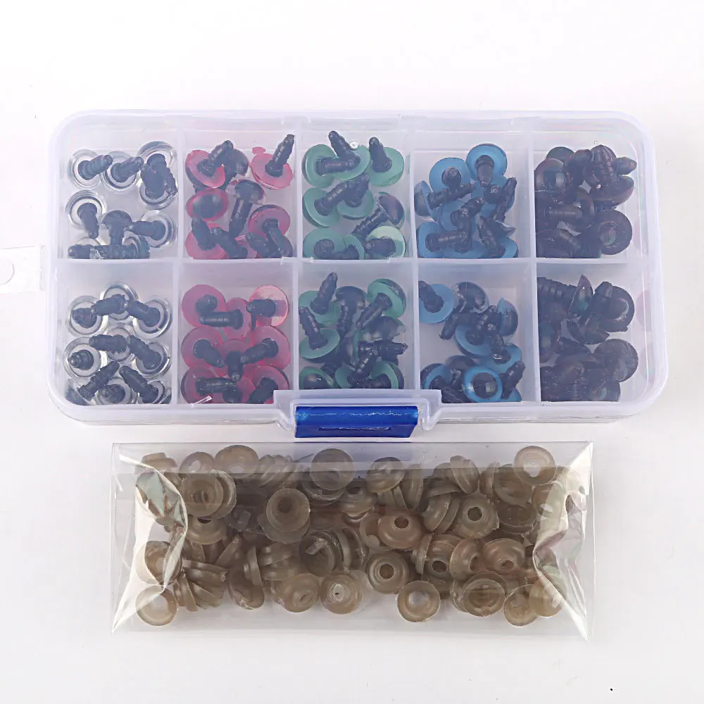 Hot Selling Handcraft 120/160pcs Plastic Box 8/10/12mm Plastic Colorful Doll Eyes For Toys