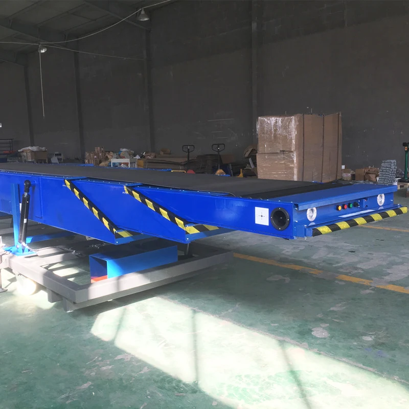 Cargo handling 3 Sections Container Loading Unloading Extendable Platform Telescopic Belt Conveyor