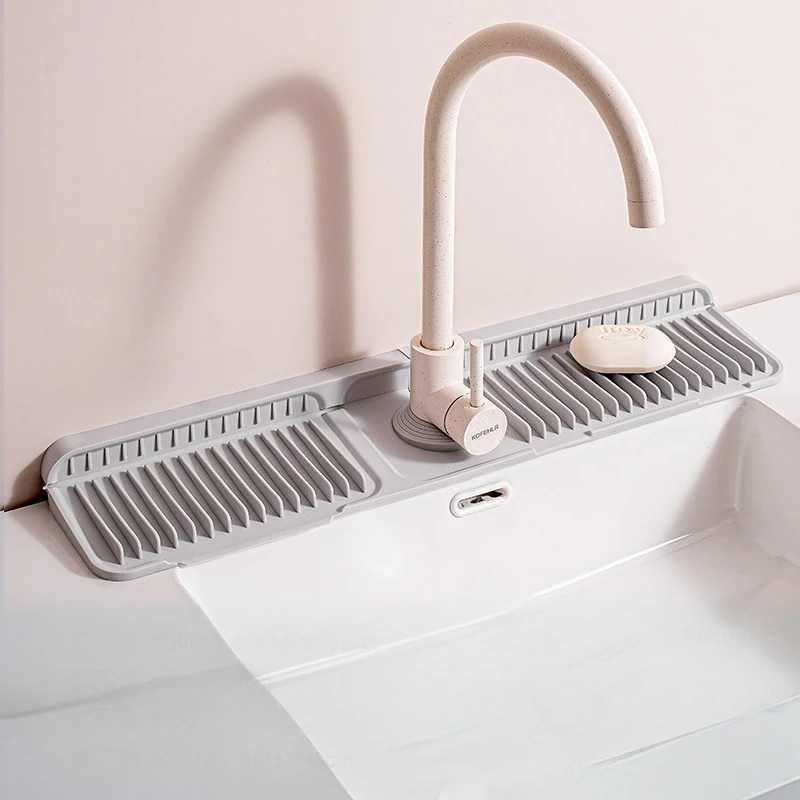 Hot Sale Silicone Sink Faucet Mat For Kitchen Drying Draining Pads Splash Guard Silicone Faucet Mat